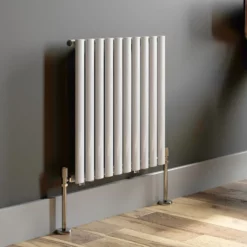 DuraTherm Horizontal Oval Tube Single Panel Designer Radiator - 600 X 600mm White -UK Bathroom Supplies Sales 045dec0e a63c 4820 8144 a54045859062