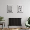 DuraTherm Horizontal Oval Tube Double Panel Designer Radiator - 600 X 1020mm Black -UK Bathroom Supplies Sales 0833aba1 227f 4fa3 b296 19a4d49865cd