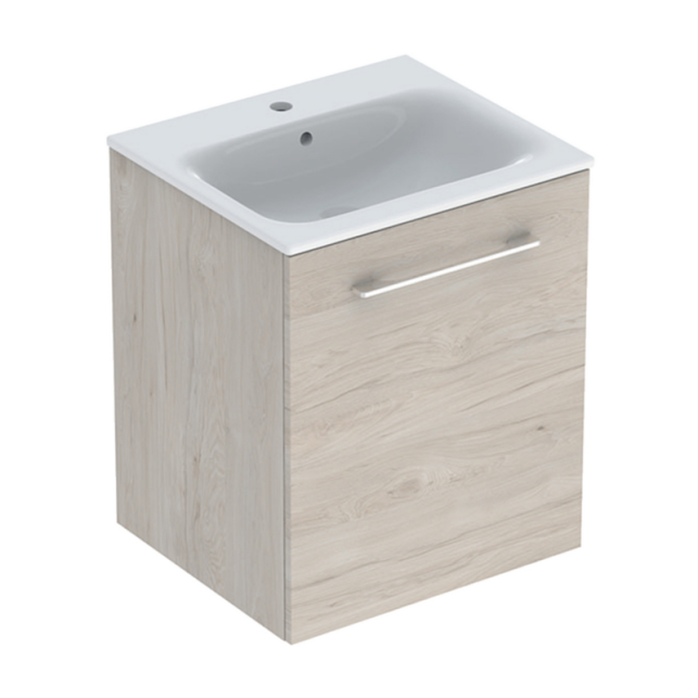 Geberit Selnova Square S Grab & Go 550mm Basin With 1 Drawer Vanity Unit Pack Light Hickory - 501.251.00.1 4 Geberit Selnova Square S Grab & Go 550mm Basin With 1 Drawer Vanity Unit Pack Light Hickory - 501.251.00.1 - Image 2