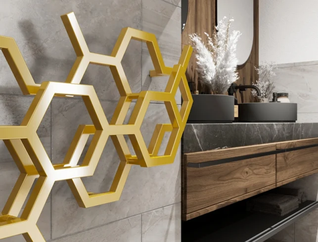 Terma Hex Designer Radiator 502x1126mm Mustard - WGH2X050112K104YL 4 Terma Hex Designer Radiator 502x1126mm Mustard - WGH2X050112K104YL - Image 2