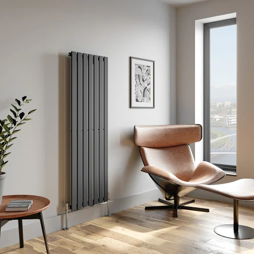 DuraTherm Vertical Single Flat Panel Designer Radiator - 1600 X 528mm Anthracite 3 DuraTherm Vertical Single Flat Panel Designer Radiator - 1600 X 528mm Anthracite