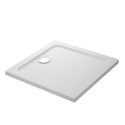 Mira Flight Safe Low Profile 1000 X 1000mm Stone Resin Square Shower Tray With Waste
