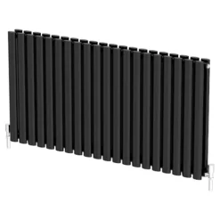 DuraTherm Horizontal Oval Tube Double Panel Designer Radiator - 600 X 1200mm Black -UK Bathroom Supplies Sales 1270023c 14c8 4183 9484 de45f0b17974