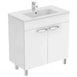 Ideal Standard Tempo 800mm 2 Door Basin Unit (with Legs) Gloss White - E3241WG