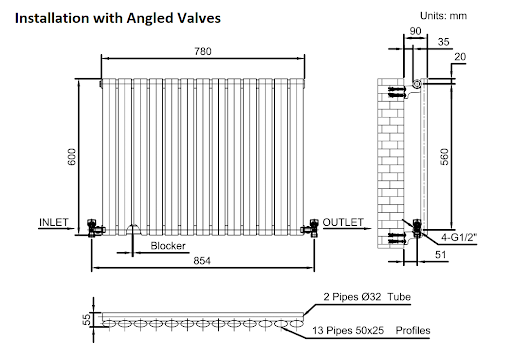 DuraTherm Horizontal Oval Tube Single Panel Designer Radiator - 600 X 780mm White 12 DuraTherm Horizontal Oval Tube Single Panel Designer Radiator - 600 X 780mm White - Image 10