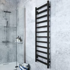 Terma Simple One Electric Towel Rail 1440x500mm Heban Black - WWSIE144050-KIHEE8P -UK Bathroom Supplies Sales 17263e27 a165 4795 a6fe ce9f3fee1749