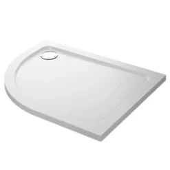 Mira Flight Low Profile 1000 X 800mm Stone Resin Offset Quadrant Shower Tray With Waste - RH
