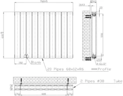 DuraTherm Horizontal Double Flat Panel Designer Radiator - 600 X 760mm Black -UK Bathroom Supplies Sales 1df5a288 6ef5 4592 b4cc de3a258f5ab0
