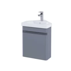 RAK Ceramics Resort 450 Corner Basin Unit In Matt Grey - RAKRSTWBC45603