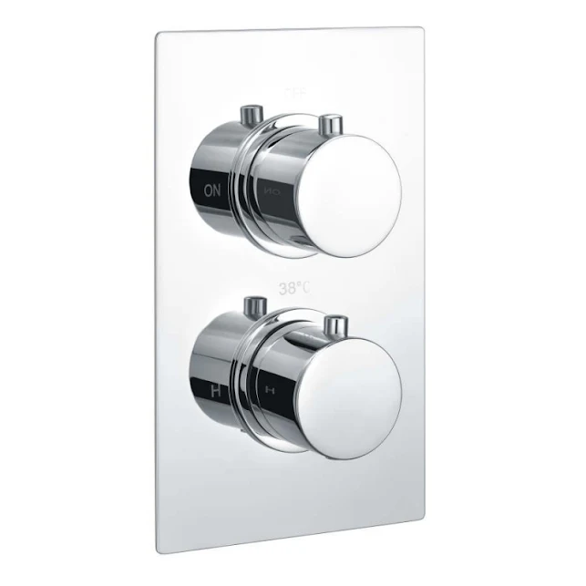RAK Ceramics Round Single Outlet 2 Handle Thermostatic Concealed Shower Valve - RAKSHW3201R 3 RAK Ceramics Round Single Outlet 2 Handle Thermostatic Concealed Shower Valve - RAKSHW3201R