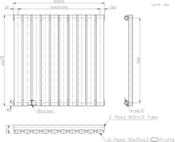 DuraTherm Horizontal Oval Tube Single Panel Designer Radiator - 600 X 600mm White -UK Bathroom Supplies Sales 2a905040 be27 4d4e 819c 8ca114d56b12