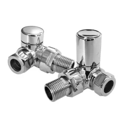 Essential Corner Radiator Valves Corner Valve 15mm Pipe Chrome -148991