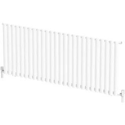 DuraTherm Horizontal Oval Tube Single Panel Designer Radiator - 600 X 1560mm White -UK Bathroom Supplies Sales 2d088f6e 153c 4527 a09a 3d8d8ad7db95
