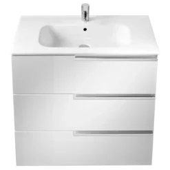 Roca Victoria-N UNIK 700mm 3 Drawer Basin Unit & Basin Gloss White - 855838806