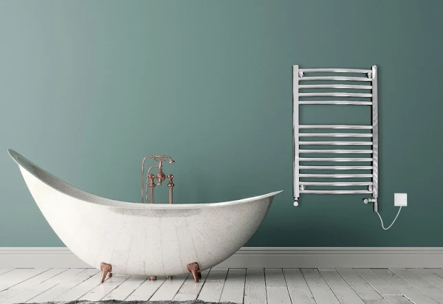 Discount Curved Electric Chrome Towel Rail 1200mm X 420mm - 4MAC12E 6 Discount Curved Electric Chrome Towel Rail 1200mm X 420mm - 4MAC12E - Image 4