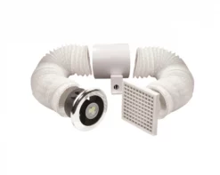 Airvent 100mm Shower In-Line Standard Fan With Timer And LED Kit - 477523
