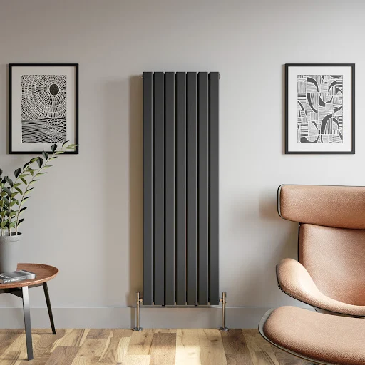 DuraTherm Vertical Double Flat Panel Designer Radiator - 1600 X 532mm Anthracite 4 DuraTherm Vertical Double Flat Panel Designer Radiator - 1600 X 532mm Anthracite - Image 2