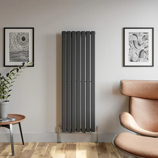 DuraTherm Vertical Single Flat Panel Designer Radiator - 1600 X 528mm Anthracite 4 DuraTherm Vertical Single Flat Panel Designer Radiator - 1600 X 528mm Anthracite - Image 2