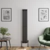 DuraTherm Vertical Oval Tube Single Panel Designer Radiator - 1600 X 240mm Black -UK Bathroom Supplies Sales 335c819c 71ac 433e b7ff d15d1959a139