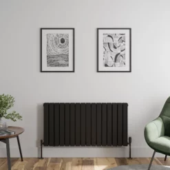 DuraTherm Horizontal Double Flat Panel Designer Radiator - 600 X 1216mm Black