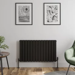 DuraTherm Horizontal Double Flat Panel Designer Radiator - 600 X 1064mm Black