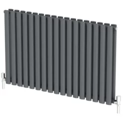 DuraTherm Horizontal Oval Tube Double Panel Designer Radiator - 600 X 1020mm Anthracite -UK Bathroom Supplies Sales 37200015 04f1 4434 8ee8 8067ccde3e39