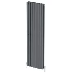 DuraTherm Vertical Oval Tube Double Panel Designer Radiator - 1600 X 480mm Anthracite -UK Bathroom Supplies Sales 394c0323 ade7 482a 8229 a1608bba89dd