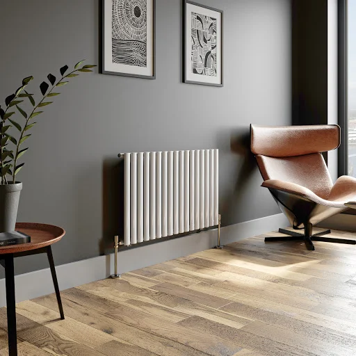 DuraTherm Horizontal Oval Tube Single Panel Designer Radiator - 600 X 1020mm White 3 DuraTherm Horizontal Oval Tube Single Panel Designer Radiator - 600 X 1020mm White