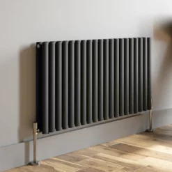 DuraTherm Horizontal Oval Tube Double Panel Designer Radiator - 600 X 1200mm Anthracite -UK Bathroom Supplies Sales 3c73c8ee dc03 4731 bf44 f208ceaa90e0