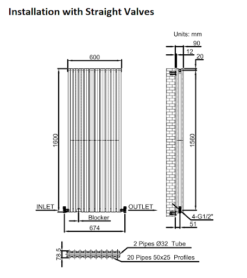 DuraTherm Vertical Oval Tube Double Panel Designer Radiator - 1600 X 600mm Anthracite -UK Bathroom Supplies Sales 3c7c5bcc 5837 4c8c bc3e d97c9b60f653
