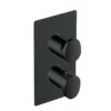 RAK Ceramics Dual Outlet 2 Handle Thermostatic Concealed Shower Valve In Matt Black - RAKITA3302B