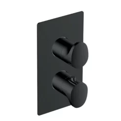 RAK Ceramics Dual Outlet 2 Handle Thermostatic Concealed Shower Valve In Matt Black - RAKITA3302B
