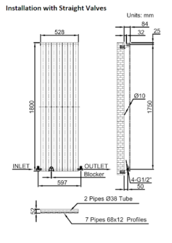 DuraTherm Vertical Single Flat Panel Designer Radiator - 1800 X 528mm White -UK Bathroom Supplies Sales 453a786f eb66 44e7 8d6f 4da8d8c7cb06