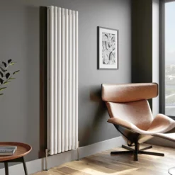 DuraTherm Vertical Oval Tube Double Panel Designer Radiator - 1800 X 480mm White -UK Bathroom Supplies Sales 46c6def8 e15c 4495 848b 8dbdd06820cc