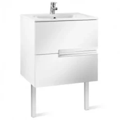 Roca Victoria-N UNIK 600mm 2 Drawer Basin Unit & Basin Gloss White - 855834806