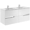 Roca Victoria-N UNIK 1200mm 2 Drawer Basin Unit & Double Bowl Basin Gloss White - 855830806 -UK Bathroom Supplies Sales 4a53b59a fea6 4868 846d c711f9849d71