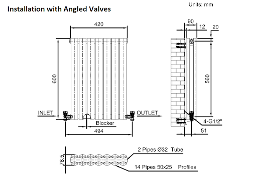 DuraTherm Horizontal Oval Tube Double Panel Designer Radiator - 600 X 420mm Anthracite 11 DuraTherm Horizontal Oval Tube Double Panel Designer Radiator - 600 X 420mm Anthracite - Image 9