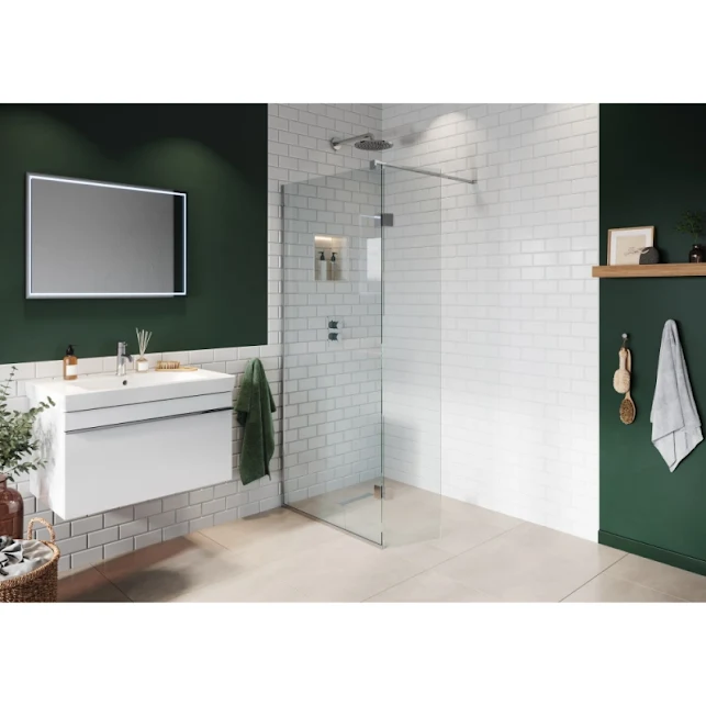 Loch Wetroom Screen And Pivot Screen 700mm X 350mm Chrome - PMN0325 2 Loch Wetroom Screen And Pivot Screen 700mm X 350mm Chrome - PMN0325