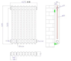 Park Lane Traditional Colosseum Double Bar Column Radiator White 600 X 425mm -UK Bathroom Supplies Sales 4c6edb71 6427 46f0 b4d4 0e1236c8f955