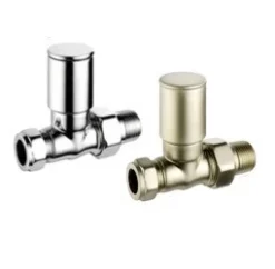 Pegler Terrier Decor Straight Minimalist Manual Radiator Valve Pairs - 632306