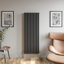 DuraTherm Vertical Oval Tube Double Panel Designer Radiator - 1600 X 600mm Anthracite -UK Bathroom Supplies Sales 521761cd 2cd1 4166 a209 1582593e70d2