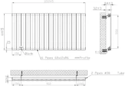 DuraTherm Horizontal Single Flat Panel Designer Radiator - 600 X 1212mm Black -UK Bathroom Supplies Sales 52b71b62 a6a4 4159 97c4 976cde1a04c9