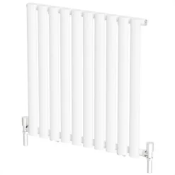 DuraTherm Horizontal Oval Tube Single Panel Designer Radiator - 600 X 600mm White -UK Bathroom Supplies Sales 52cc5bf6 29ec 4a7d 82c9 5ca01597bdcc