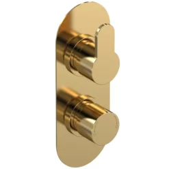 Merano Arvan Round Thermostatic Mixer Shower Valve With Diverter - Concealed Twin Outlet Brass