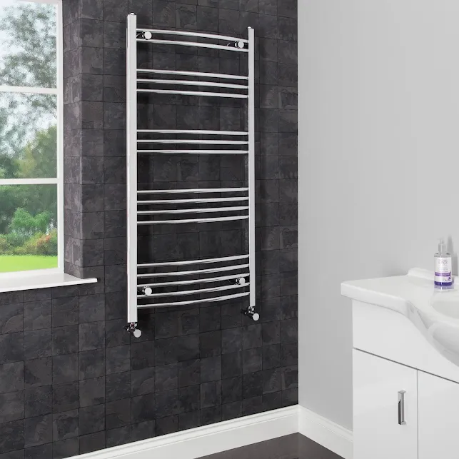 Essentials Heated Towel Rail Chrome 1200 X 600mm Curved 6 Essentials Heated Towel Rail Chrome 1200 X 600mm Curved - Image 4
