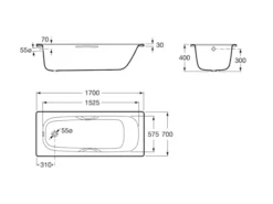 Roca Carla Eco Steel Bath 1700 X 700mm Anti-Slip 2 Tap Holes - 2215L3000 5 Roca Carla Eco Steel Bath 1700 X 700mm Anti-Slip 2 Tap Holes - 2215L3000 -UK Bathroom Supplies Sales 597a76f1 6633 472f 9ada b3e5f1c66dc4