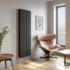 DuraTherm Vertical Oval Tube Double Panel Designer Radiator - 1800 X 600mm Anthracite