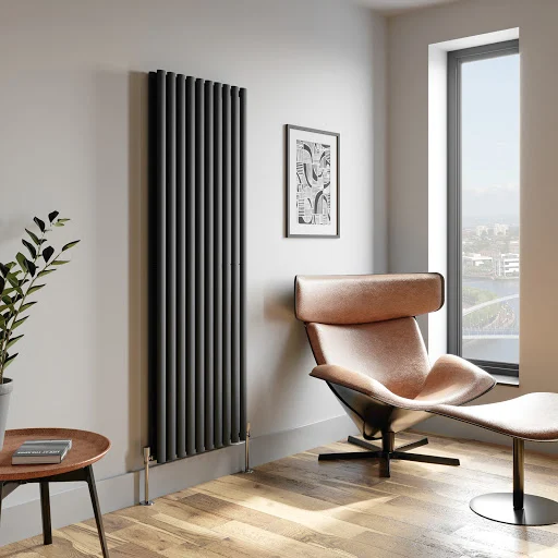 DuraTherm Vertical Oval Tube Double Panel Designer Radiator - 1800 X 600mm Anthracite 3 DuraTherm Vertical Oval Tube Double Panel Designer Radiator - 1800 X 600mm Anthracite