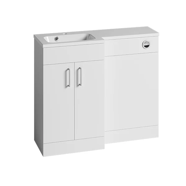 Essential Montana L-Shape 1000mm Left Hand Vanity Unit Gloss White - EFP900WH 4 Essential Montana L-Shape 1000mm Left Hand Vanity Unit Gloss White - EFP900WH - Image 2