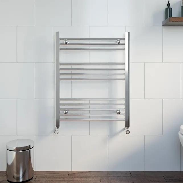 Essentials Heated Towel Rail Chrome 750 X 600mm Flat 3 Essentials Heated Towel Rail Chrome 750 X 600mm Flat